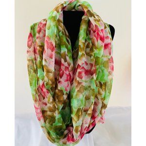 Multitone Print Infinity Scarf - Green